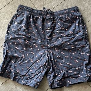 Goodfellow & Co Gray Flamingo Print Shorts